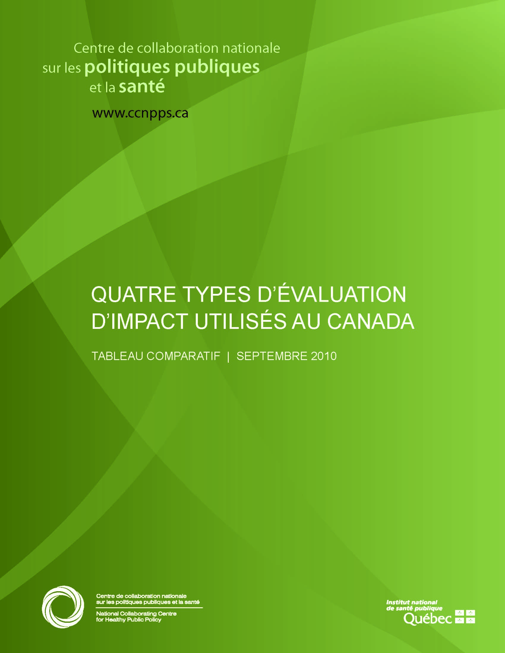 Quatre types d’évaluation d’impact utilisés au Canada