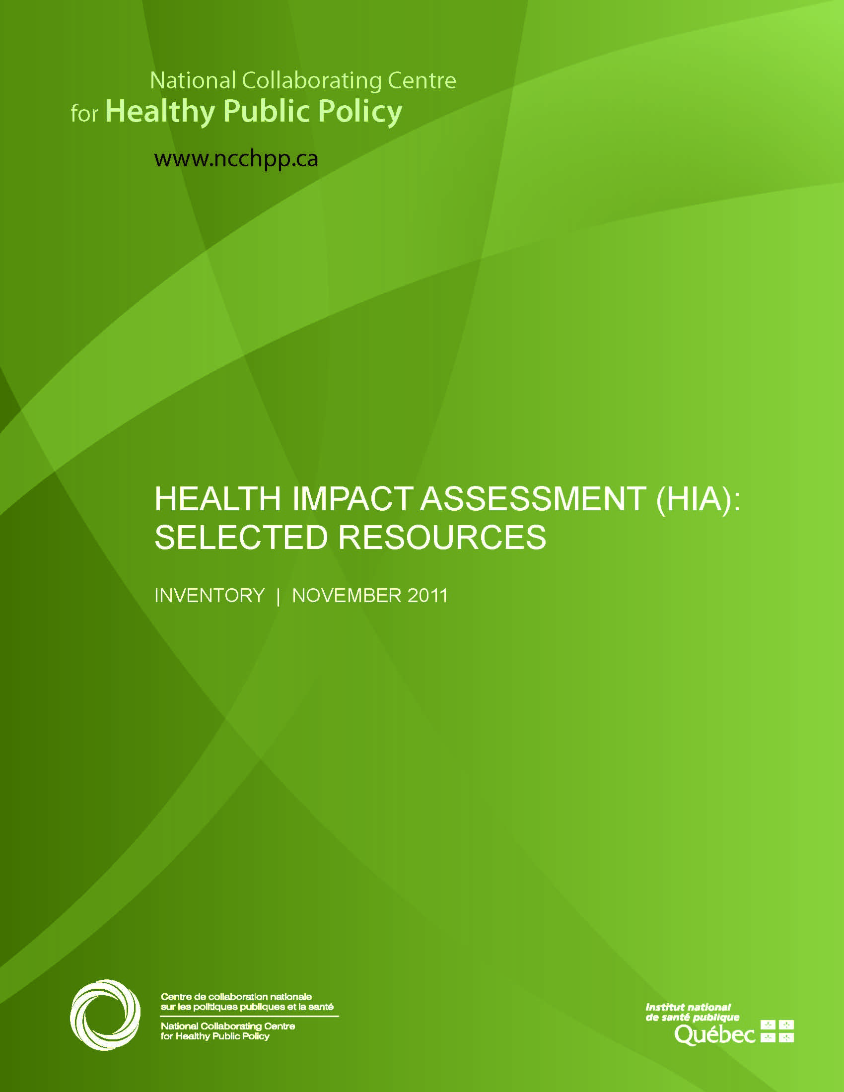 Health Impact Assessment: Inventory of Resources