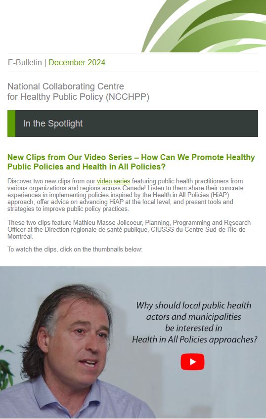 Image of the November edition of the NCCHPP eBulletin.