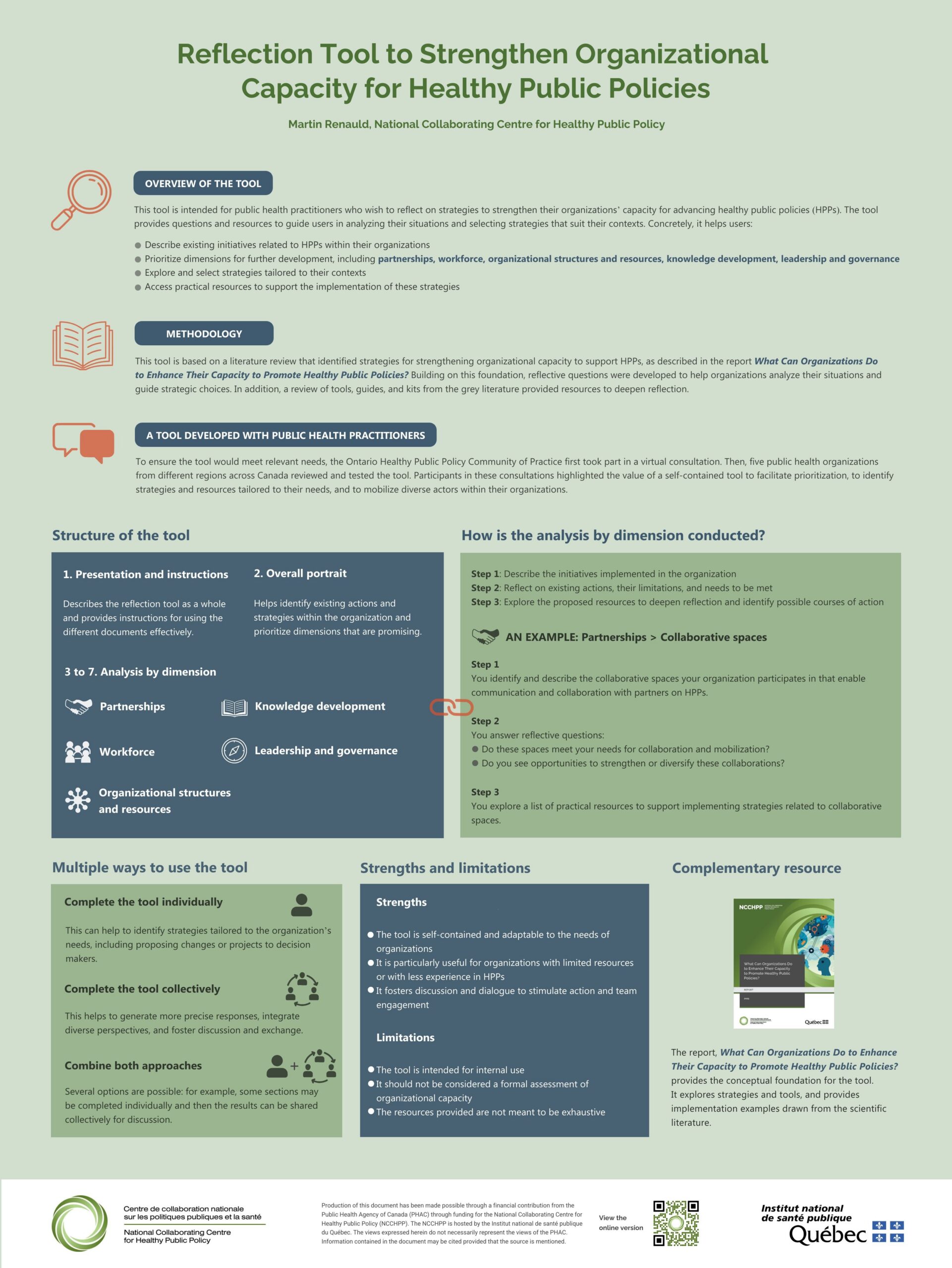 Poster – Reflection Tool to Strengthen Organizational Capacities for Healthy Public Policies