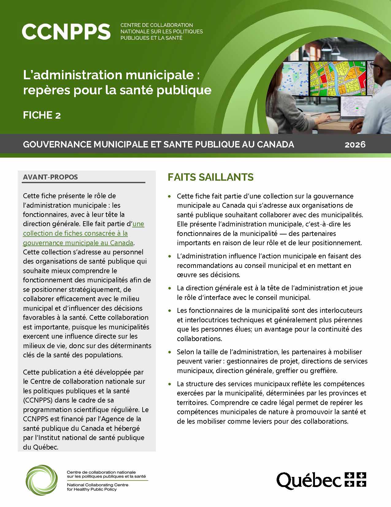 L&rsquo;administration municipale : repères pour la santé publique
